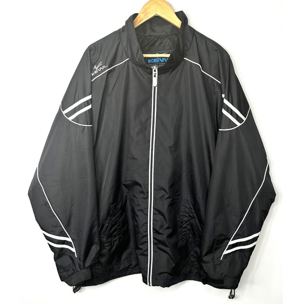 Kewl Mens Windbreaker Sports Jacket Hockey Full Zip Lined Vented Black Size XXL